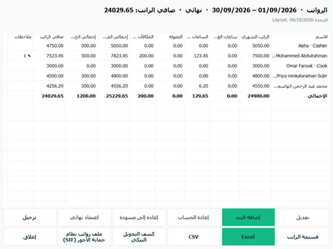 مسير رواتب معتمد نهائيًا مع ملف رواتب WPS