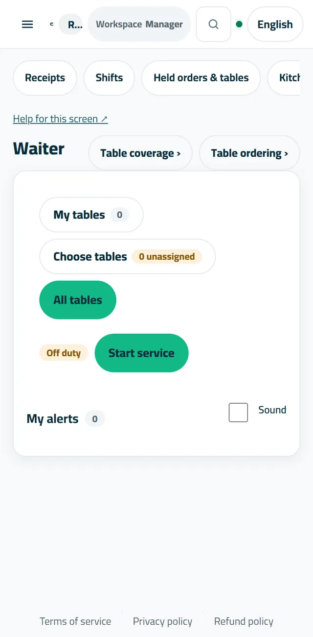 Waiter: the tables, most urgent first.