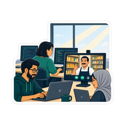 A small team at work