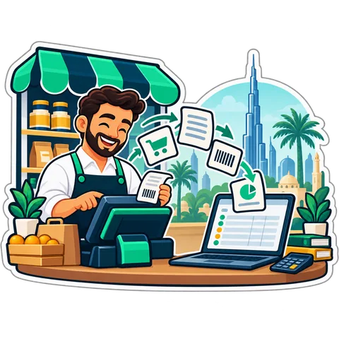 The day's sales leave the till for the accountant's ledger