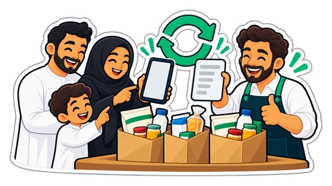 A family repeats its weekly grocery order with one tap on the phone