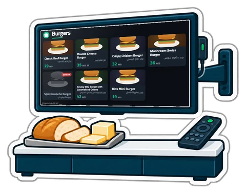 Menu boards and an order-ready screen on any TV