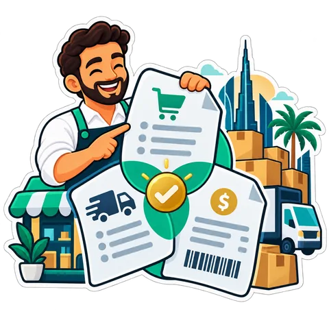 أمر الشراء وإذن الاستلام والفاتورة جنبًا إلى جنب