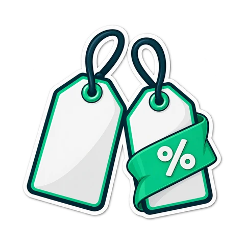 Price tags with the VAT-inclusive price